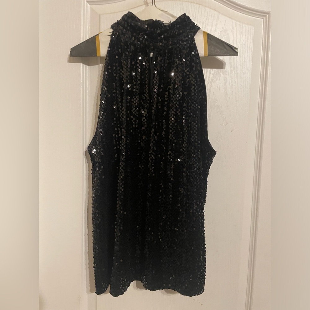 Sequined halter top